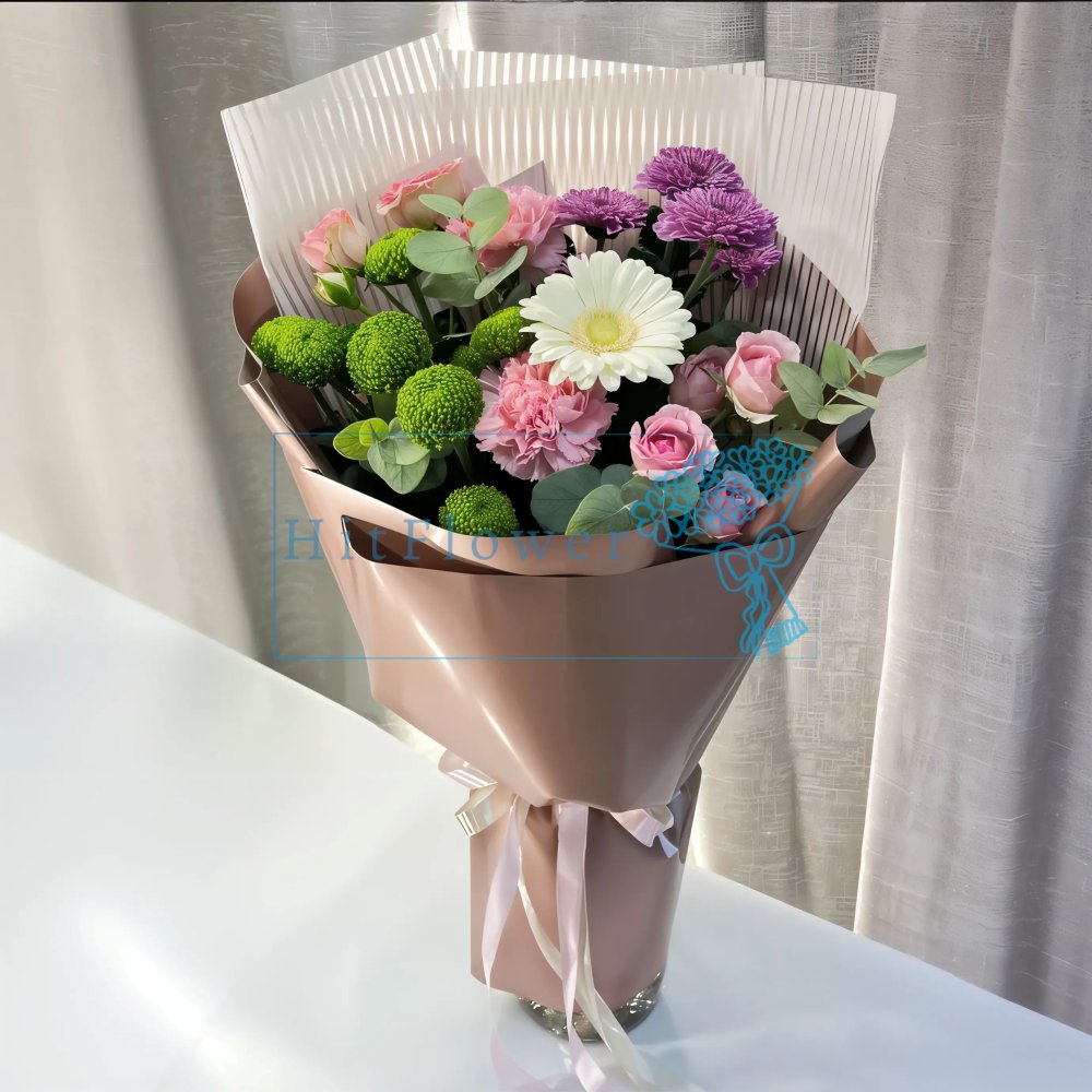 Букет цветов Весенний аккорд Букет цветов из: Розы, Герберы, Хризантемы и Гвоздики